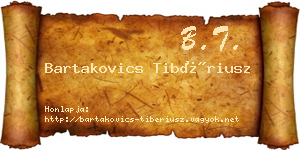 Bartakovics Tibériusz névjegykártya